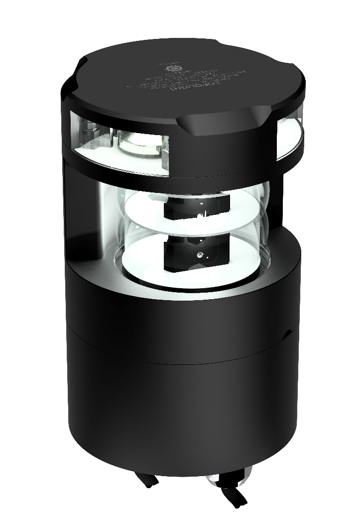 5nm Masthead, Double + 360° White, black anodized